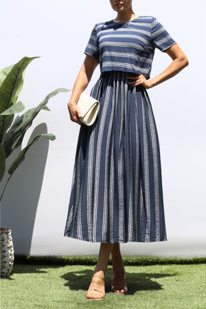 DD8399, STRIPED MIDI DRESS