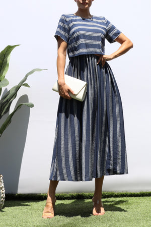 DD8399, STRIPED MIDI DRESS