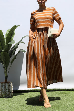 DD8399, STRIPED MIDI DRESS