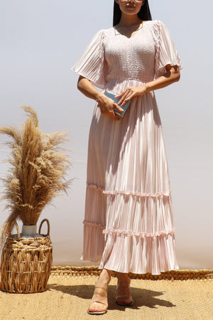 DD7974, Pleated Midi Dress