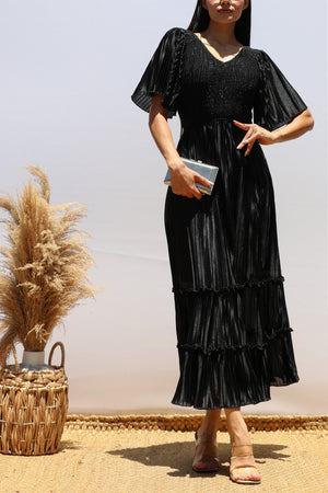 DD7974, Pleated Midi Dress