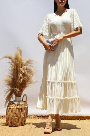 DD7974, Pleated Midi Dress