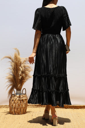 DD7974, Pleated Midi Dress