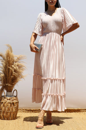 DD7974, Pleated Midi Dress