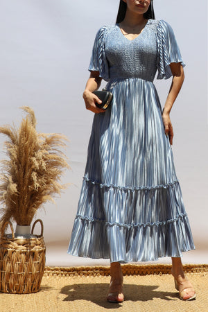 DD7974, Pleated Midi Dress