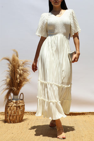 DD7974, Pleated Midi Dress