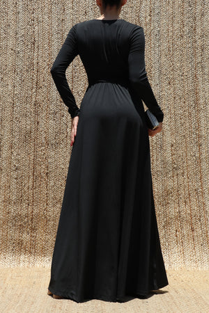 DD8546, V Neck Maxi Dress