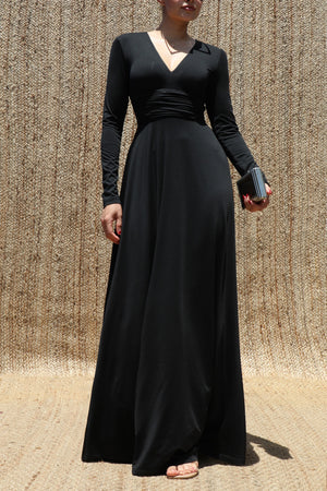 DD8546, V Neck Maxi Dress