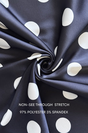 DD8523, Polka Dot Halter Neck Satin Top & Skirt Set