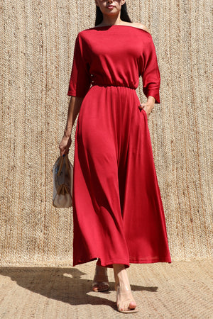DD8557, Off Shoulder Knit Midi Dress
