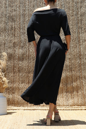 DD8557, Off Shoulder Knit Midi Dress