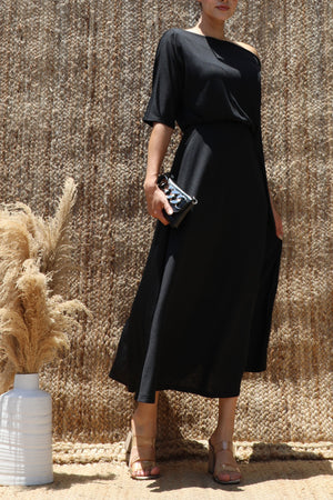 DD8557, Off Shoulder Knit Midi Dress