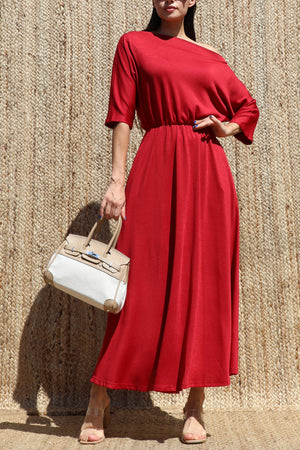 DD8557, Off Shoulder Knit Midi Dress