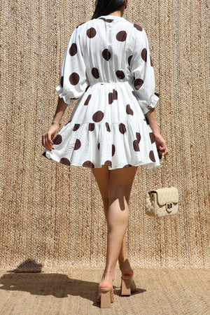 DD8520, Polka Dot Loose Fit Mini Dress