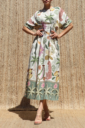 DD8576, Loose Fit Pintuck Midi Dress