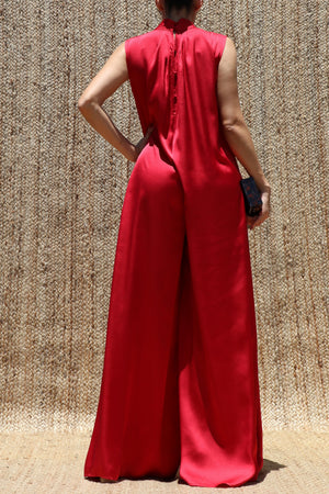 DD8504, Loose Fit Satin Jumpsuit