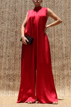 DD8504, Loose Fit Satin Jumpsuit