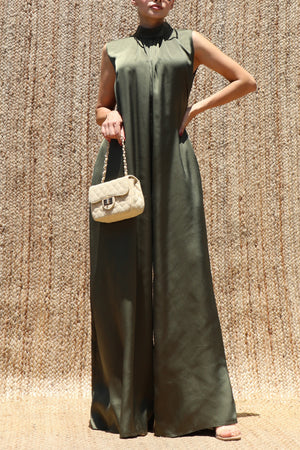 DD8504, Loose Fit Satin Jumpsuit