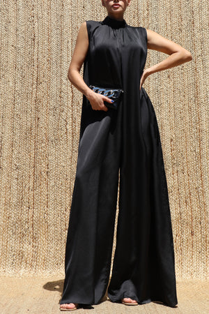 DD8504, Loose Fit Satin Jumpsuit