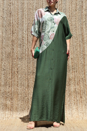 DD8508, Multi Printed Loose Fit Maxi Dress