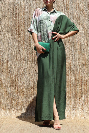 DD8508, Multi Printed Loose Fit Maxi Dress