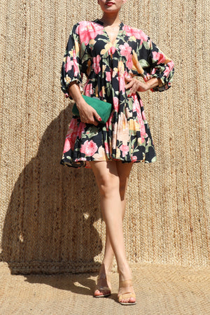 DD8547, Floral Loose Fit Mini Dress