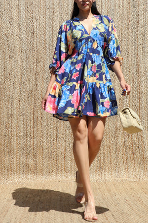 DD8547, Floral Loose Fit Mini Dress