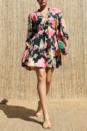 DD8547, Floral Loose Fit Mini Dress