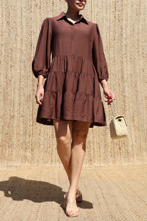 DD8633, Button Down Loose Fit Mini Dress