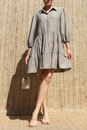 DD8633, Button Down Loose Fit Mini Dress