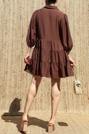 DD8633, Button Down Loose Fit Mini Dress