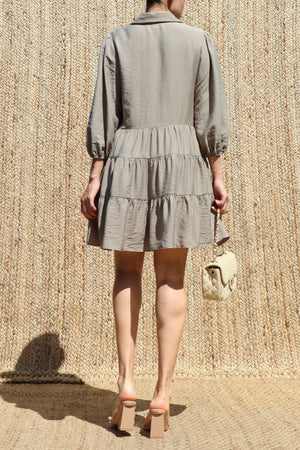 DD8633, Button Down Loose Fit Mini Dress