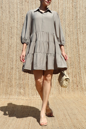 DD8633, Button Down Loose Fit Mini Dress