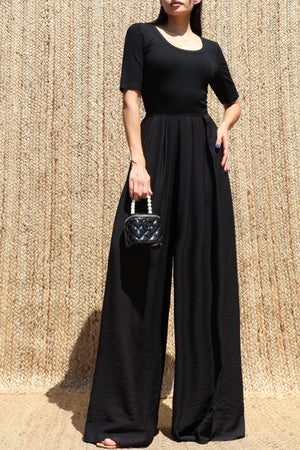 DD8636, Scoop Neck Knit Jumpsuit