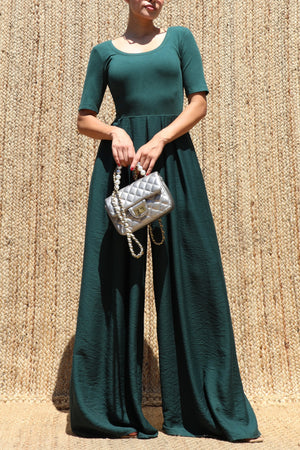 DD8636, Scoop Neck Knit Jumpsuit