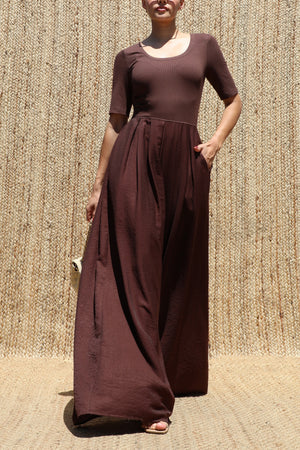 DD8636, Scoop Neck Knit Jumpsuit