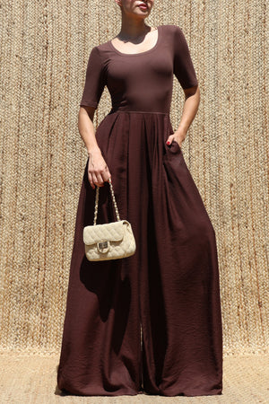DD8636, Scoop Neck Knit Jumpsuit