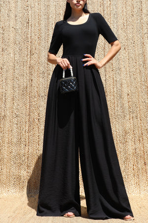 DD8636, Scoop Neck Knit Jumpsuit