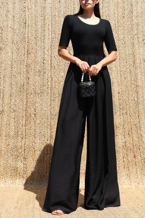 DD8636, Scoop Neck Knit Jumpsuit