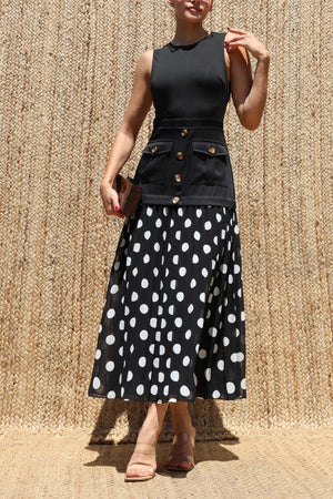 DD8220, Polka Dot Midi Dress