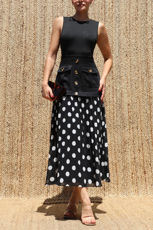 DD8220, Polka Dot Midi Dress