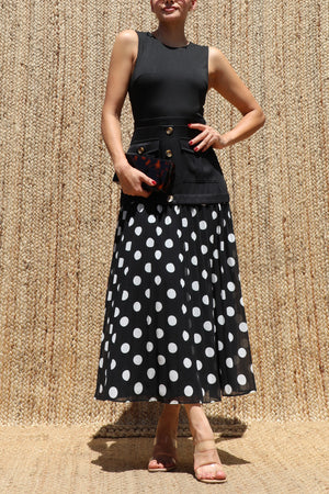 DD8220, Polka Dot Midi Dress