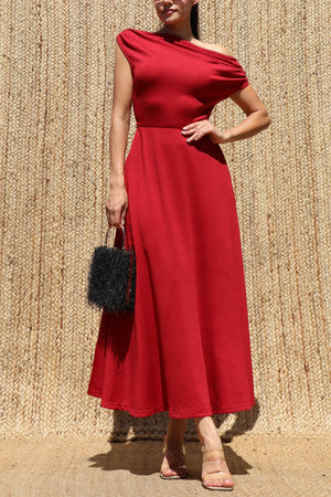 DD8552, V Neck Knit Ruched Midi Dress