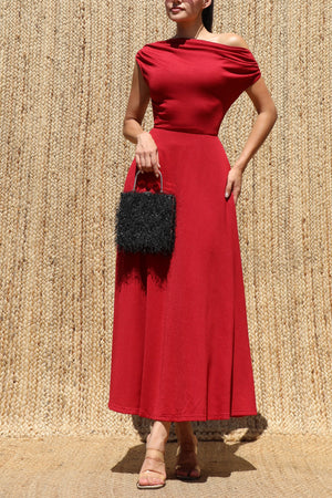 DD8552, V Neck Knit Ruched Midi Dress
