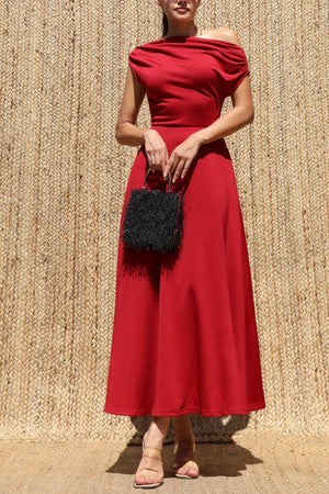 DD8552, V Neck Knit Ruched Midi Dress