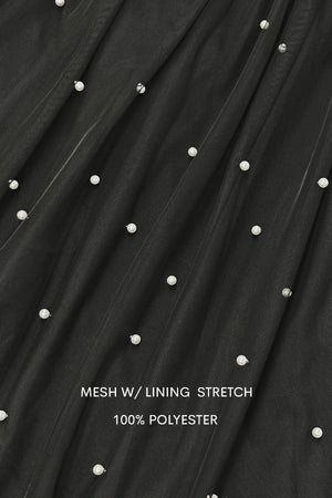 DD8651, Sweater Top Pearl Mesh Midi Dress