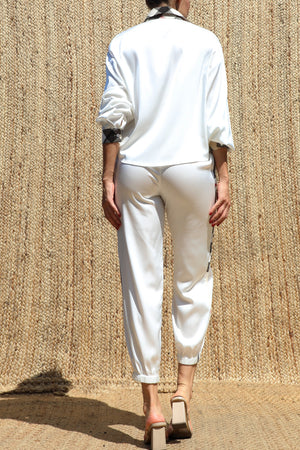 DD8690, Satin Shirt Top and Pants Set