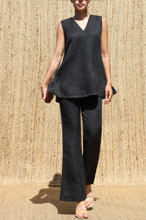 DD8696, Textured V Neck Top & Pant Set