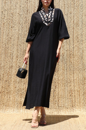 DD8704, Leopard Collar Loose Fit Shirt Dress