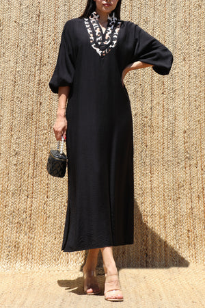 DD8704, Leopard Collar Loose Fit Shirt Dress